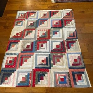Vintage “Log Cabin” Quilt top